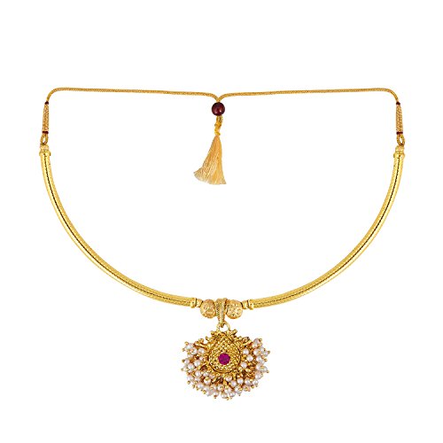 Shivansh Gold Plated Traditional Cluster Design Thushi Pipe Necklace Women - Image 4