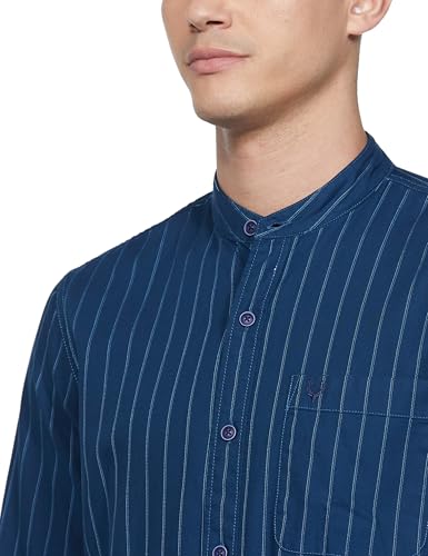 Allen Solly Men Cotton Regular Fit Mandarin Collar Shirt - Image 4