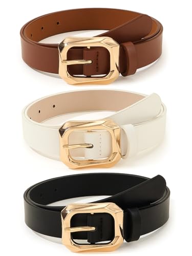 Shining Diva Fashion Leather Belts 3 Pcs Combo for Women - Image 2