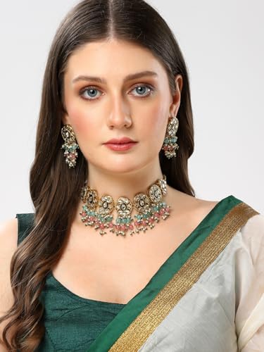 Shining Diva Kundan Pearl Necklace for Wedding Party - Image 4