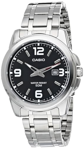 Casio Enticer Silver Watch Black Dial Men - Image 2