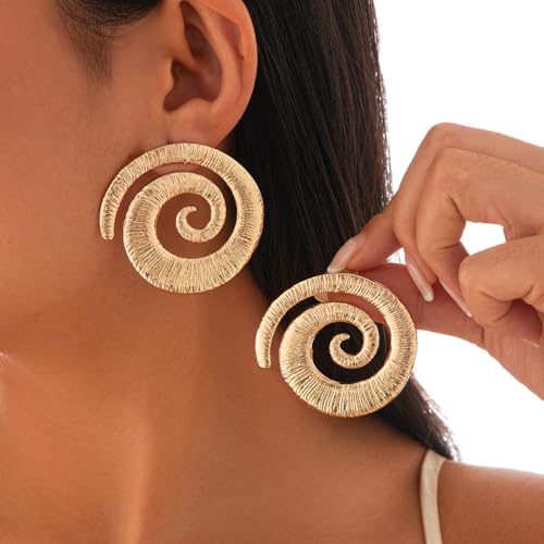 Shining Diva Boho Hollow Spiral Snail Stud Earrings Women - Image 3