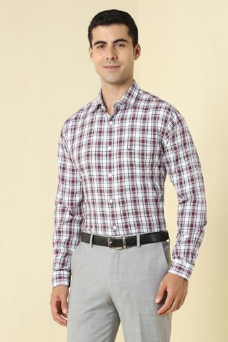 Allen Solly Men Cotton Slim Fit Small Checks Casual Shirt - Image 3