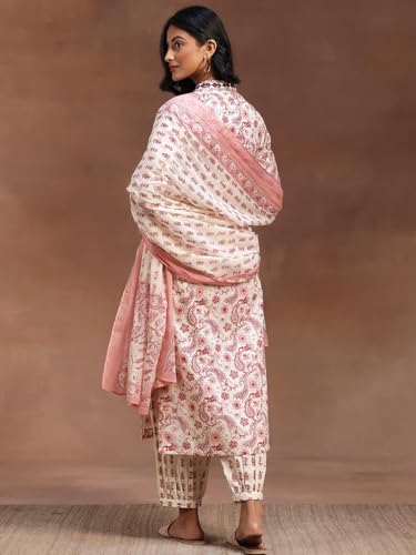 Libas Off-White Printed Cotton Kurta Set | Urban Threads - Image 5