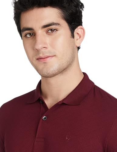 Allen Solly Men Polycotton Regular Fit Textured Jacquard Polo - Image 5