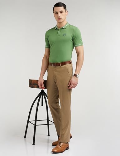 Peter England Men's Regular Fit Insignia Half Sleeve Polo - Image 5