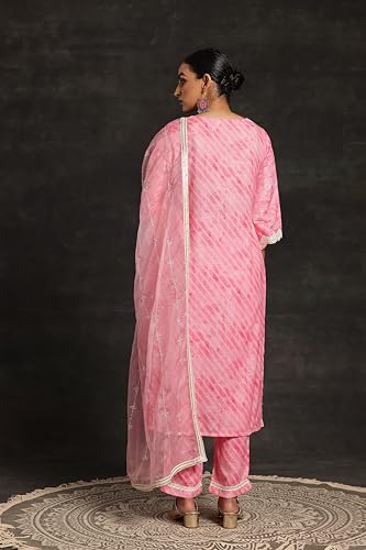 Libas Womens Printed Cotton Blend Straight Kurta With Trousers and Dupatta - Authentic Libas Clothing | UrbanThreads - Image 3