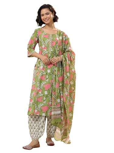 Libas Womens Printed Cotton Straight Kurta With Salwar and Dupatta - Authentic Libas Clothing | UrbanThreads - Image 2