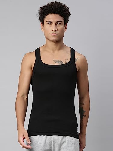 Levi's 015 Men's Rib Cotton Solid Vest - Square-Neck, Sleeveless - Image 3