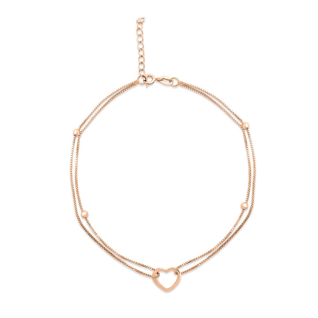 ZAVYA 925 Sterling Silver Rose Gold Plating Chain Anklet (Single) | Gift for Women & Girls | With Ce - Authentic ZAVYA Fashion | UrbanThreads