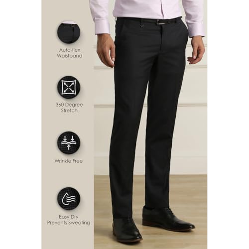 Van Heusen Mid Rise Checkered Formal Trouser for Men|Regular Fit Formal Pants |Stretchable Waist| - Authentic Van Clothing | UrbanThreads - Image 3