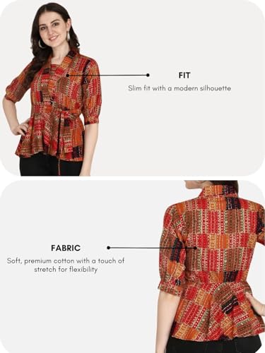 Leriya Fashion Women's Printed Regular Fit Top with Half Sleeves for Office Wear, Casual Wear, Under - Authentic Leriya Clothing | UrbanThreads - Image 5