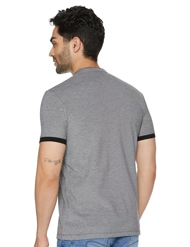 Allen Solly Men's Regular Fit Ribbed Solid Henley T-Shirt - Image 3