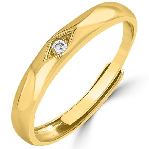 ZAVYA 925 Sterling Silver Gold Plated CZ Men's Ring - Image 2