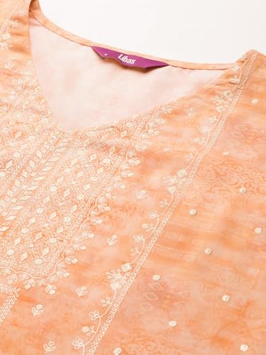 Libas Womens Printed Silk Blend Kaftan Kurta With Trousers - Authentic Libas Clothing | UrbanThreads - Image 5