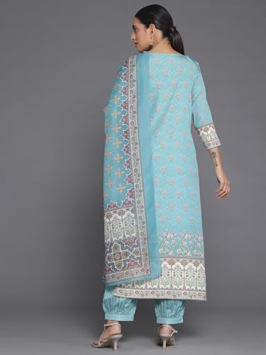 Libas Womens Printed Crepe Straight Kurta With Salwar and Dupatta - Authentic Libas Clothing | UrbanThreads - Image 5