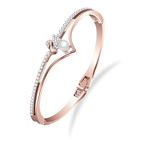 Shining Diva 18k Rose Gold Bracelet for Women and Girls - Image 2