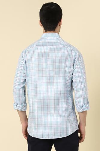Allen Solly Men Cotton Slim Fit Small Checks Casual Shirt - Image 4
