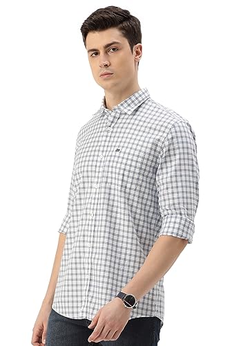 Peter England Men's Slim Fit Full Sleeve Checkered Shirt - Image 4