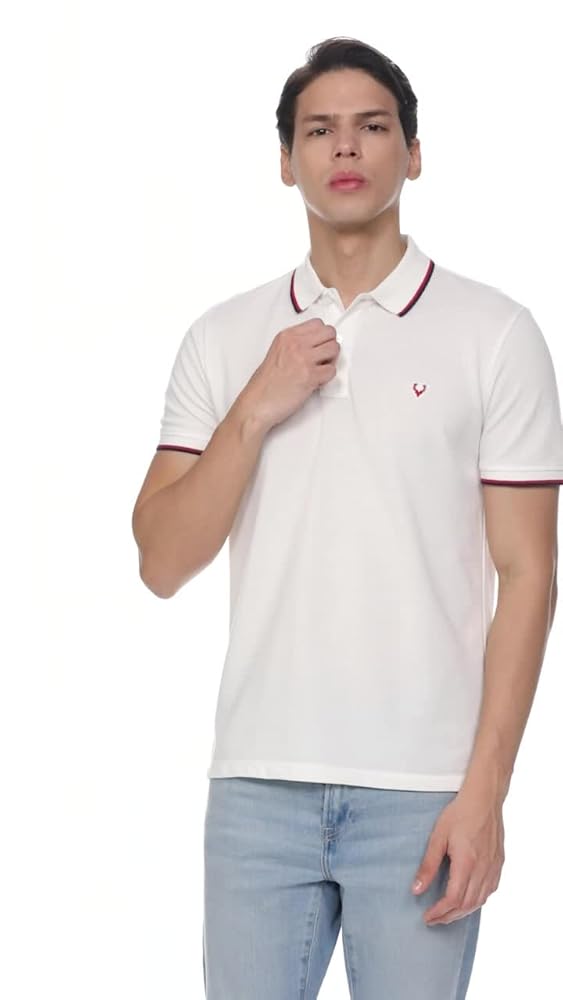 Allen Solly Men Cotton Solid Regular Fit Polo - Image 3