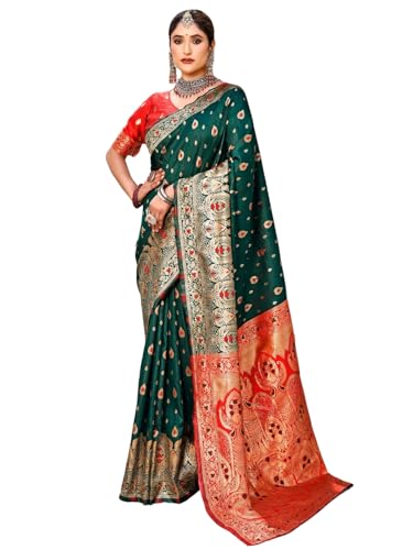 Leriya Fashion Women's Jacquard Cotton Silk Saree - Authentic Leriya Clothing | UrbanThreads - Image 2