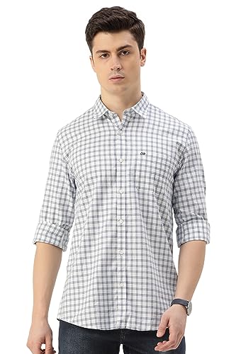Peter England Men's Slim Fit Full Sleeve Checkered Shirt - Image 2
