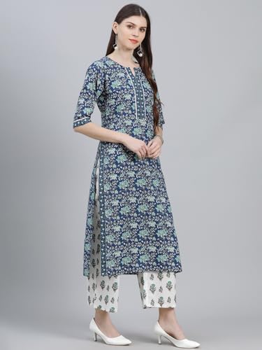 Libas Womens Printed Cotton Straight Kurta With Palazzos and Dupatta - Authentic Libas Clothing | UrbanThreads - Image 5