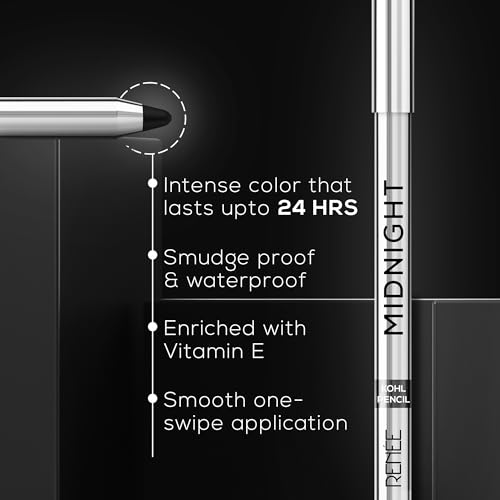 RENEE Midnight Kohl Kajal Pencil Waterproof Smudgeproof - Image 5