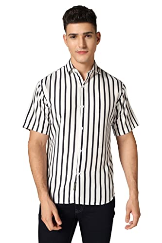 Leriya Fashion Men's Striped Regular Fit Shirt |Casual Shirts for Men | Stylish Printed | Rayon Half - Authentic Leriya Clothing | UrbanThreads - Image 2