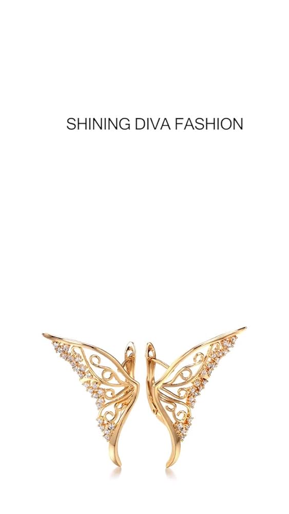 Shining Diva 18k Rose Gold Plated Copper Zircon Earrings Women - Image 3