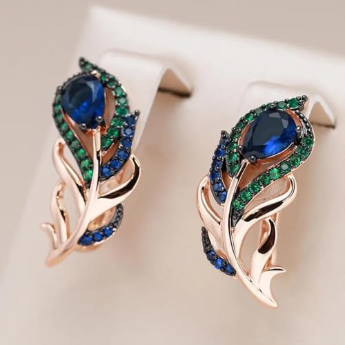 Shining Diva 18k Rose Gold Plated Copper Zircon Earrings Women - Image 4