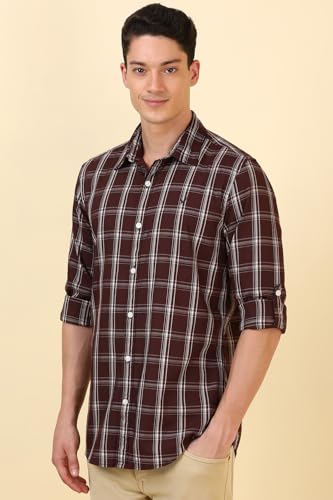 Allen Solly Men Cotton Checkered Regular Fit Shirt - Image 4