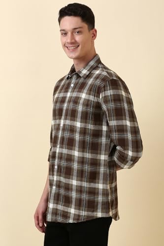 Allen Solly Men Cotton Checkered Regular Fit Shirt - Image 3