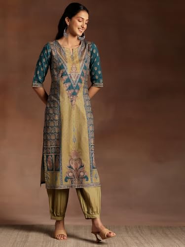 Libas Womens Printed Cotton Straight Kurta With Salwar and Dupatta - Authentic Libas Clothing | UrbanThreads - Image 3