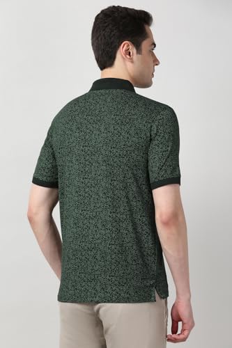 Peter England Men's Cotton Abstract Floral Print Polo Shirt - Image 4