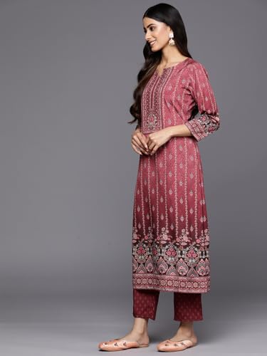 Libas Womens Printed Crepe Straight Kurta Trouser with Dupatta Set - Authentic Libas Clothing | UrbanThreads - Image 4
