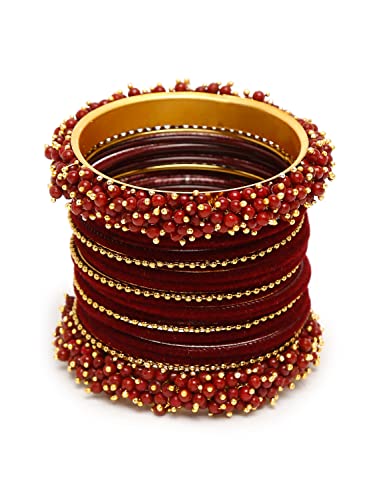 Shining Diva Gold Plated Set of 23 Traditional Bangles for Women - Image 2