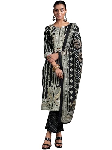 Libas Womens Printed Crepe Straight Kurta With Trousers and Dupatta - Authentic Libas Clothing | UrbanThreads - Image 2