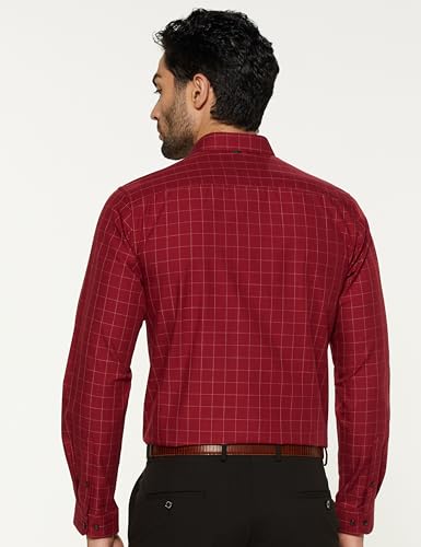 Peter England Men's Micro-Checkered Formal Slim Fit Shirt - Image 4