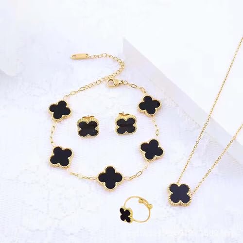 Shining Diva Clover Ring Earrings Bracelet Chain Pendant - Image 4