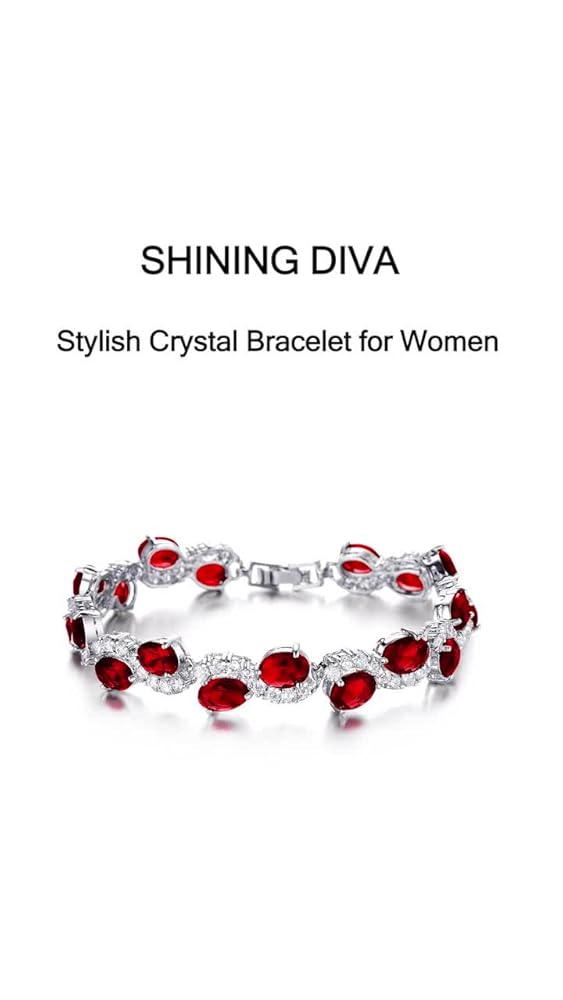 Shining Diva Platinum Plated Austrian Crystal Bracelet for Women - Image 3