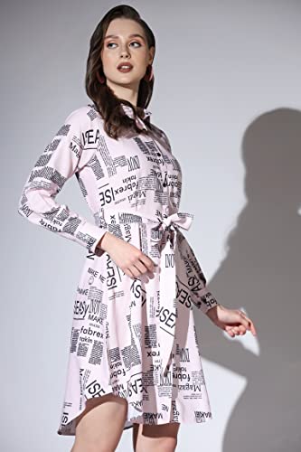 Leriya Fashion Western Dress for Women | Rayon Paper Printed Dresses with Belt | Collared Neck on Bu - Authentic Leriya Clothing | UrbanThreads - Image 4