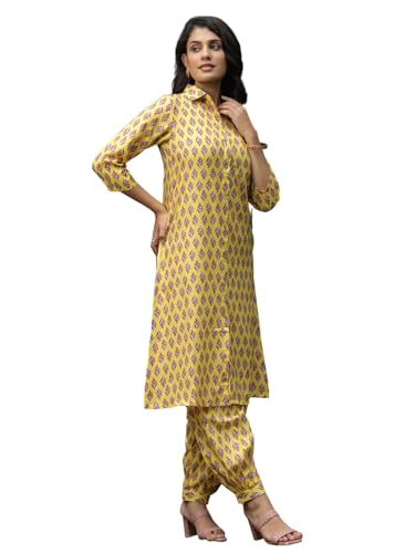 Leriya Fashion Women’s Kurta Pant Set – Cotton Anarkali Kurta with Printed Pants | Stylish Ethnic We - Authentic Leriya Clothing | UrbanThreads - Image 2