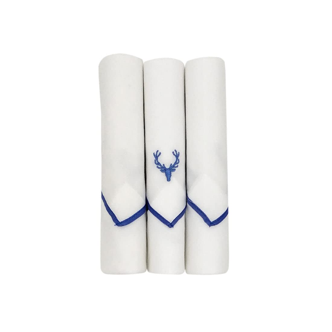 Allen Solly Men's Handkerchief Pack of 3 White Royal Blue