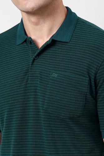 Peter England Men's Cotton-Polyester Fine Stripe Polo Shirt - Image 5