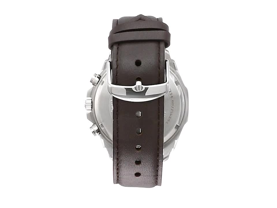 Casio Edifice Brown Leather Chronograph Watch - Image 4