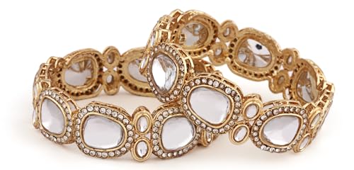 Shining Diva Kundan Bangles for Women - Parineeti Chopra Inspired - Image 4