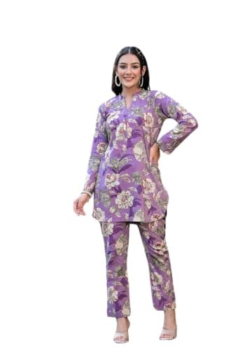 Leriya Fashion Women Ethnic Kurta Set | Cotton Blend Kalista Co-Ord Set | Casual Wear Pant Top Set | - Authentic Leriya Clothing | UrbanThreads