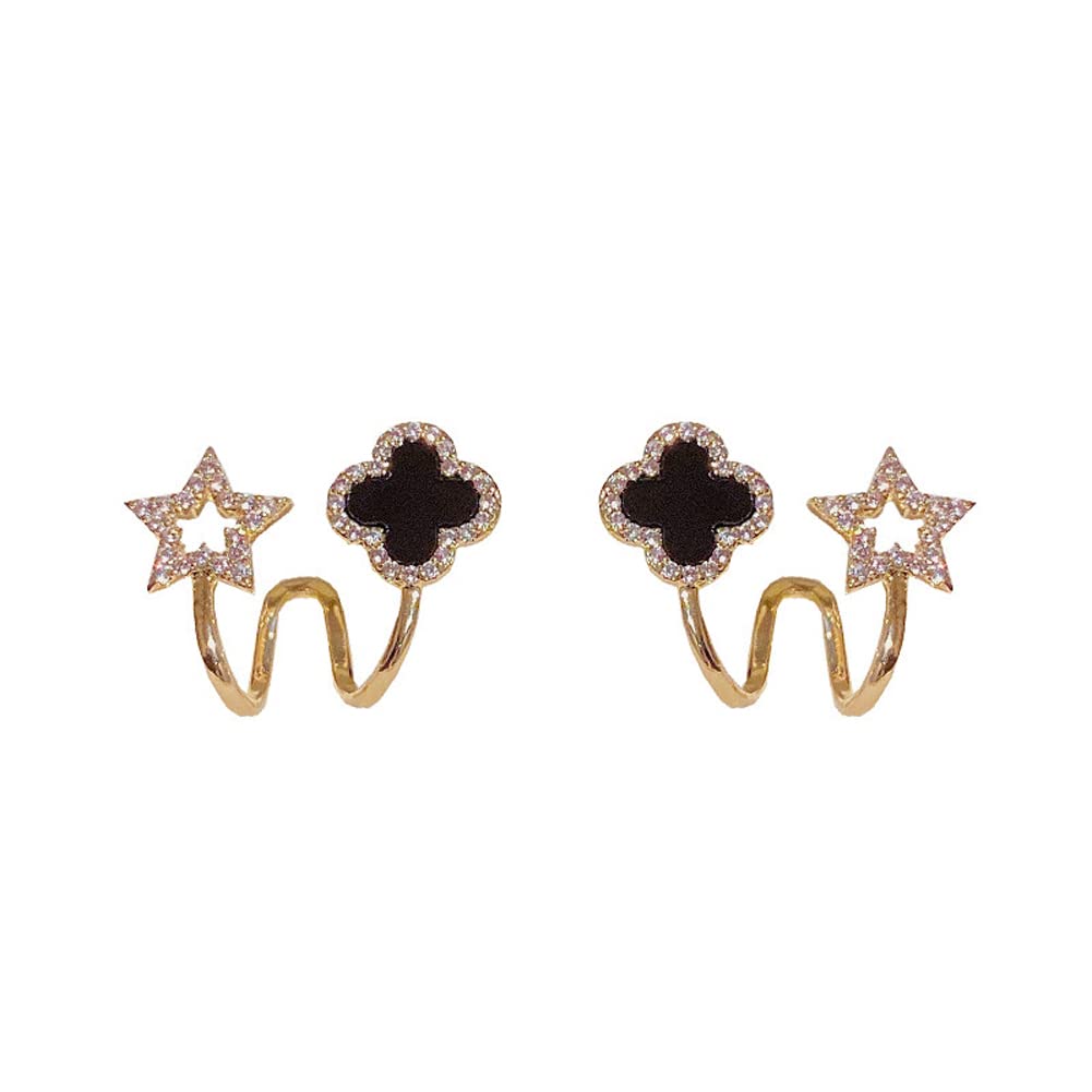 Shining Diva Gold Plated Crystal Stud Earrings for Women
