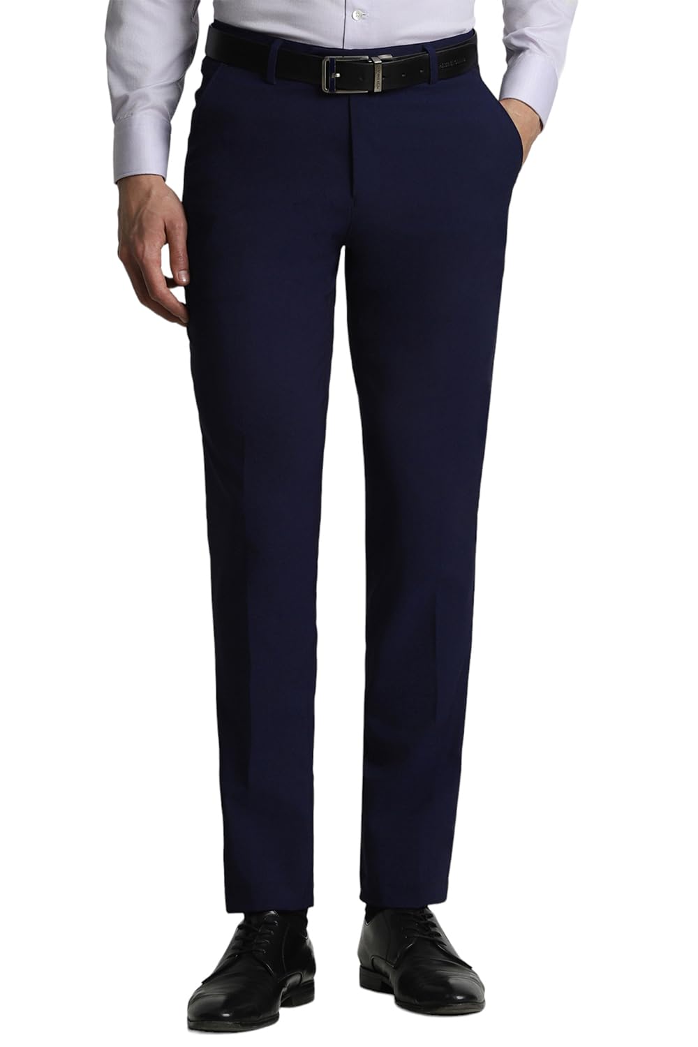 Peter England Men's Regular Fit Mid Rise Pants